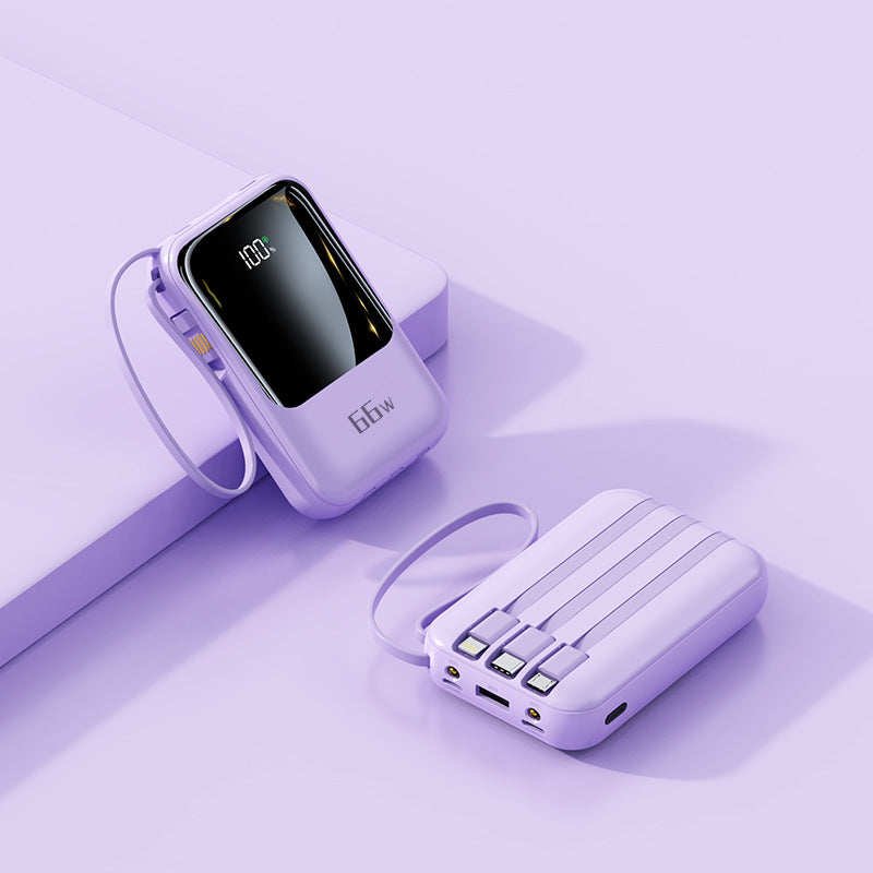 Mobile Cords | Urban-Mini 5K – Ultra-Portable 66W Super Fast Charge Power Bank-Large Capacity Power Bank-Mobile Cords-Color:Purple-Power Capacity:5000 MA-Dropshipman