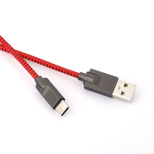 3 Meters Extra Long Zinc Alloy USB Data Cable, Compatible with Apple, Android, and Type-C Devices-USB Mobile Data Cable-Mobile Cords-Color:Red-Model:Apple-length:3M-Dropshipman