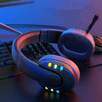 Gaming Headset with Volume Control, Colorful LED Breathing Light, 40mm Surround Sound Headphones, Built-in Microphone for Immersive Audio Experience