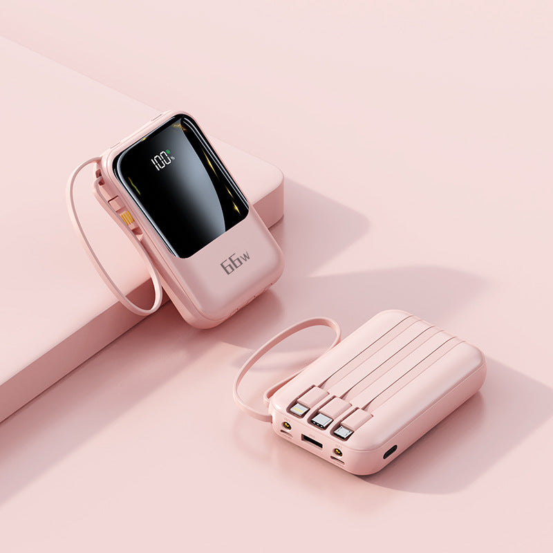 Mobile Cords | Urban-Mini 5K – Ultra-Portable 66W Super Fast Charge Power Bank-Large Capacity Power Bank-Mobile Cords-Color:Pink-Power Capacity:5000 MA-Dropshipman