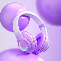 Gradient Color Wireless Bluetooth Earphones with Headband – Stylish, Comfortable, High-Quality Sound
