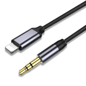 Audio Cable Headphone Car Adapter Cable – High-Quality Durable Audio Connector for Headphones and Car Stereo Systems-iPhone Auxiliary Cable-Mobile Cords-Color:Silver-length:1.5M-Dropshipman