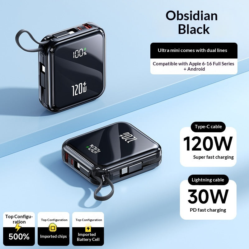 120W Super Fast Charging 20,000mAh High-Capacity Mini Power Bank – Stylish, Portable, Reliable Extra Battery Pack