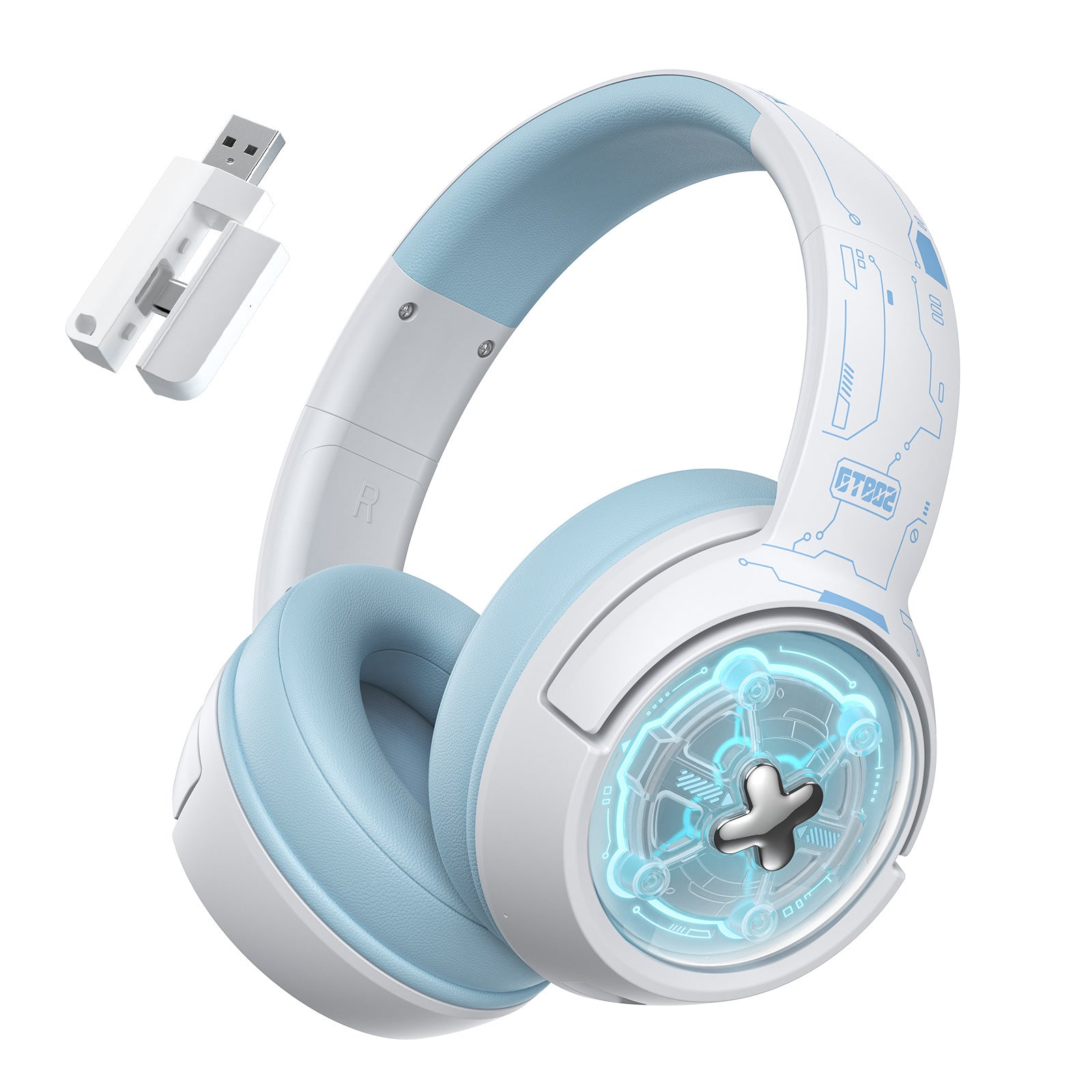 Wireless Over-Ear Gaming Headset with Bluetooth - High-Quality Sound, Noise Cancelling, Comfortable Fit, Long Battery Life-Gaming Headphones-Mobile Cords-Color:GT802 White-Dropshipman