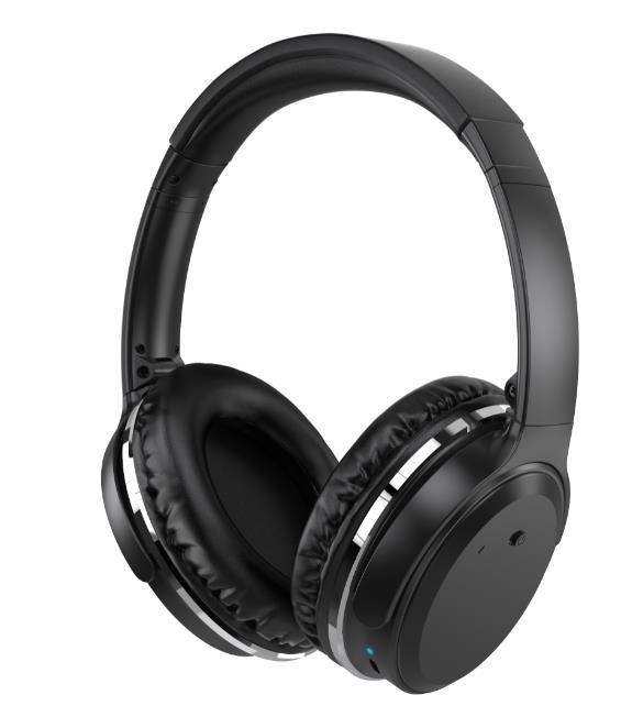 AeroPro Noise-Canceling Wireless Headphones - Dual-Battery 8-Hour Playtime with Hi-Fi Bluetooth V4.1+EDR (Black/Silver)