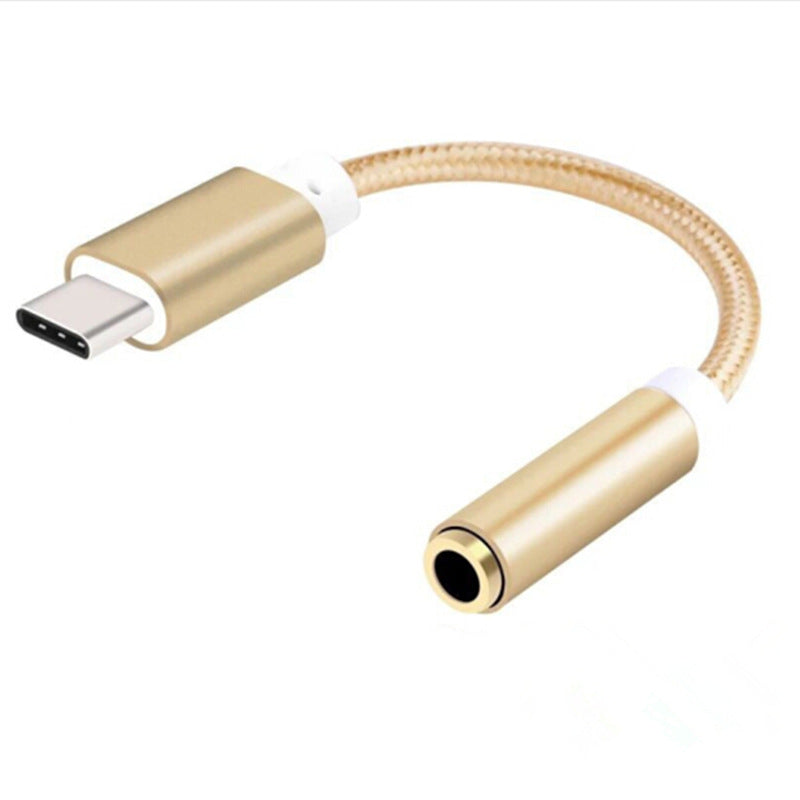 Mobile Phone Headphone Audio Adapter Cable – High-Quality Audio Conversion Cable for Smartphones and Headphones-Type C to 3.5MM Audio Cable-Mobile Cords-Color:Gold-Model:Type C-Dropshipman