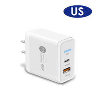 48W Dual Port Fast Charger - USB-C & USB-A Wall Adapter for iPhone, iPad & Android