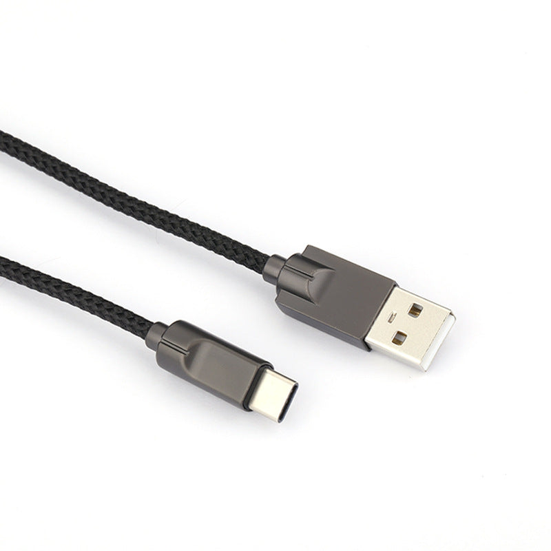 3 Meters Extra Long Zinc Alloy USB Data Cable, Compatible with Apple, Android, and Type-C Devices-USB Mobile Data Cable-Mobile Cords-Color:Black-Model:Apple-length:3M-Dropshipman