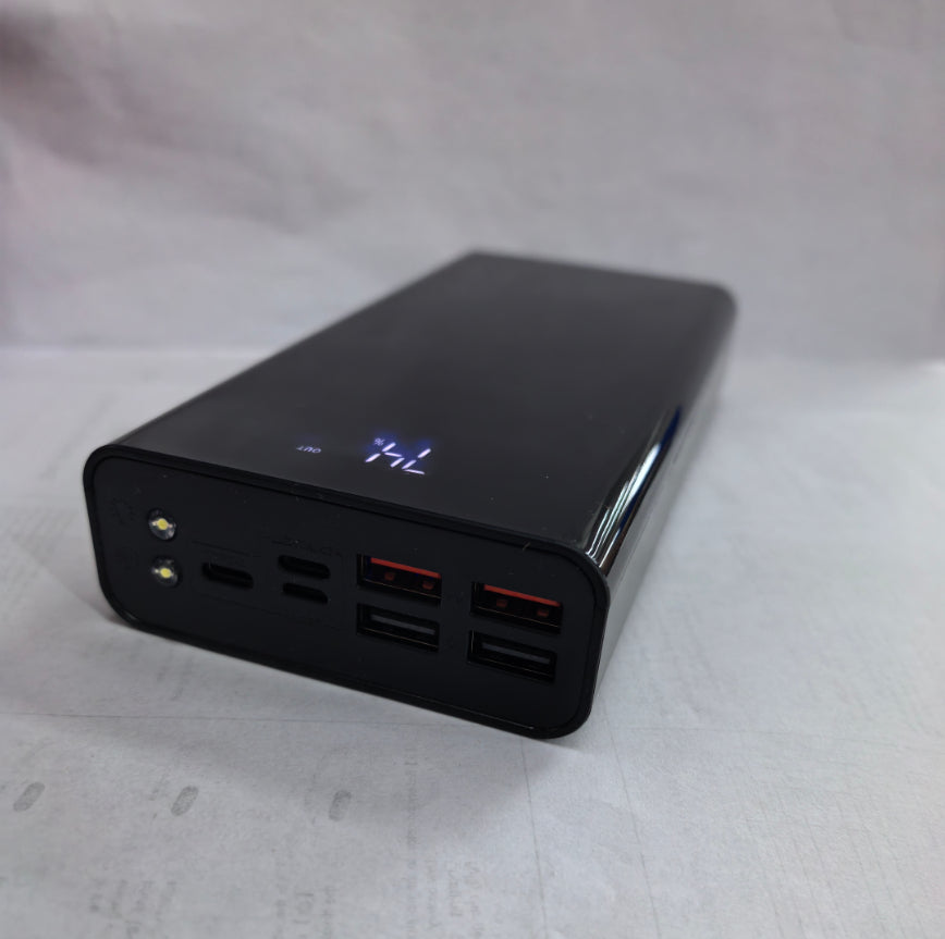 30000mAh Portable Power Bank – High-Capacity External Battery Pack for Fast Charging Smartphones, Tablets, and USB Devices, Compact and Lightweight Mobile Charger with Multi-Device Support-Large Capacity Power Bank-Mobile Cords-Color:Black-Dropshipman